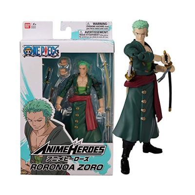 image Bandai - Anime Heroes - Figurine One Piece - Figurine Roronoa Zoro 17 cm - Licence Officielle One Piece - Figurine articulée Zoro - Jouet Enfant 4 Ans et + - Jouet Enfant 4 Ans et + - 36932