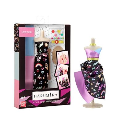 image Bandai Harumika-Coffret Styliste-Thème Love Neon Loisirs créatifs-Kit pour créer sa Mode sans Fil, sans Aiguille et sans colle-40418, 40418