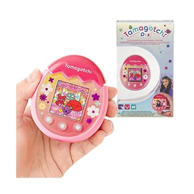 image Bandai - Tamagotchi - Tamagotchi PIX - Floral rose - animal électronique virtuel avec écran couleur, boutons tactiles jeux et appareil photo - 42911