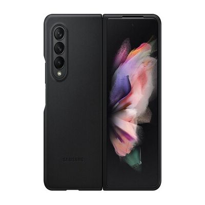 image Coque en Cuir pour Samsung Galaxy Z Fold3, Noir