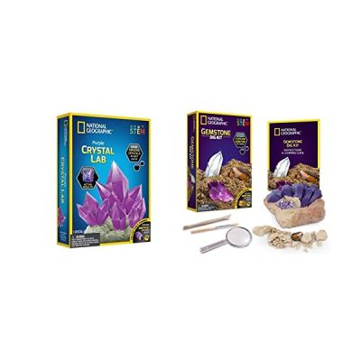 image Bandai - National Geographic - Kit de cristal à faire pousser - Cristal violet - Jeu scientifique et éducatif - STEM - JM00632