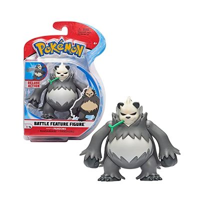 image Pokémon - Figurine Battle Feature - Pandarbare (Pangoro) - Figurine Articulée 12 De Pandarbare avec Fonction Coup De Poing, Poing De Fer