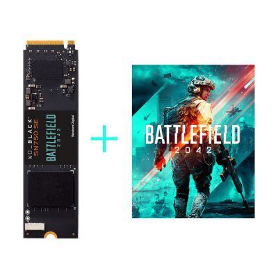 image WD_BLACK SN750 SE 1TB M.2 2280 PCIe Gen4 NVMe Gaming SSD - Battlefield 2042 PC Game Code Bundle up to 3600 MB/s read speed