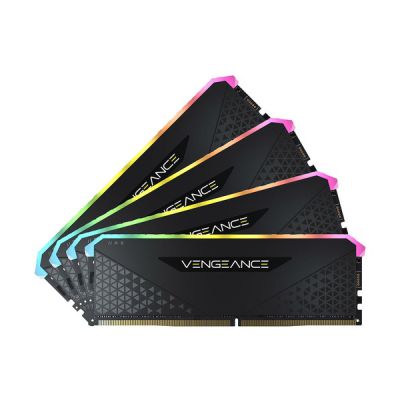 image Corsair Vengeance RGB RS 32Go (4x8Go) DDR4 3600MHz C18 Mémoire de Bureau (Éclairage RGB Dynamique, Temps de Réponse Serrés, Compatible avec AMD TRX40, Intel & AMD 300/400/500 Series) Noir