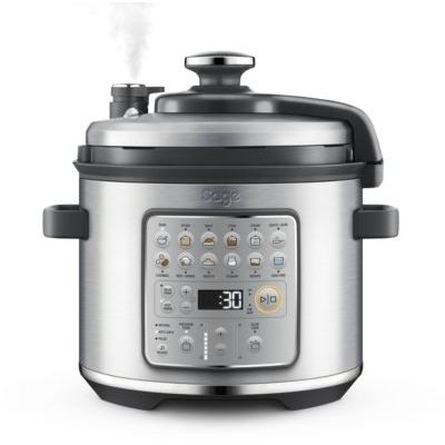 image Sage - The Fast Slow Go - Autocuiseur, mijoteuse, sauteuse, vapeur, ragoût, risotto, Acier Inoxydable Brossé