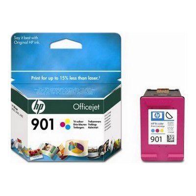 image HP 901 CC656AE pack de 1, cartouche d'encre d'origine, imprimantes HP OfficeJet, trois couleurs (cyan, magenta, jaune)