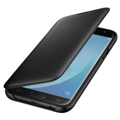 image Samsung EF-WJ530CB Wallet Cover pour Smartphone Galaxy J5 2017 Coque Etui à rabat Original Housse Portefeuille Noir
