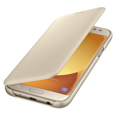 image Samsung EF-WJ530CF Coque Etui à rabat Flip Wallet pour Smartphone Galaxy J5 2017 - Or