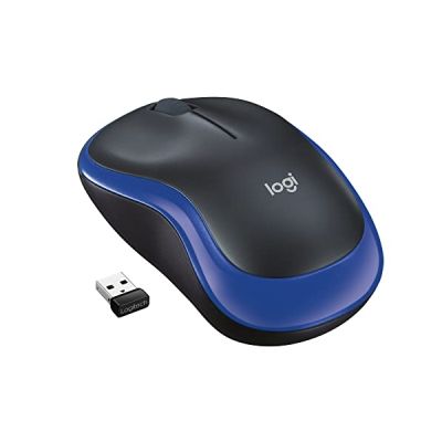 image LOGITECH Souris Optique M185 - Fréquence radio - USB - 3 Bouton(s) - Bleu - 1 Pack - Sans fil - 2,40 GHz - Roulettes avec frein