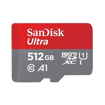 image SanDisk Carte Mémoire microSDXC Ultra 512 Go + Adaptateur SD. Vitesse de Lecture Allant jusqu'à 120MB/S, Classe 10, U1, homologuée A1