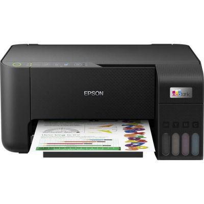 image Epson Imprimante EcoTank ET-2812 avec réservoirs d'encre, Multifonction 3-en-1: Imprimante / Scanner / Copieur, A4, Jet d'encre couleur, Wifi Direct, Faible coût par page, Kit d'encre inclus, Compact