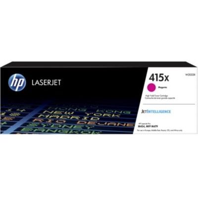 HP Cartouche de toner 415X, W2033X, Originale, 6 000 pages, compatible avec les imprimantes HP LaserJet M453, M455, MFP M479, MFP M480, Magenta