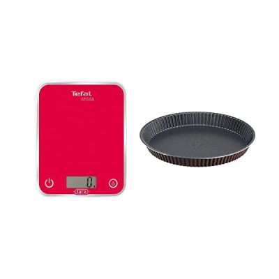 image Tefal Balance de Cuisine Optiss Verre 5Kg/1 g Framboise, Rouge, petit