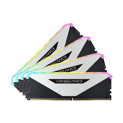 image Corsair Vengeance RGB RT 64Go (4x16Go) DDR4 3200MHz C16 Mémoire de Bureau (Éclairage RGB Dynamique, Optimisé pour AMD 300/400/500 Series, Compatible avec Intel 300/400/500 Series) Blanc