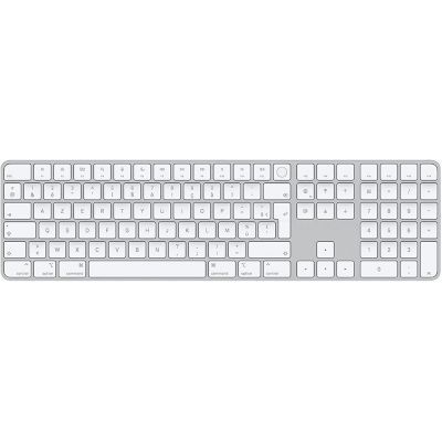 image Apple Magic Keyboard avec Touch ID et pavé numérique : Bluetooth, Rechargeable. Compatible avec Les Ordinateurs Mac dotés d’Une Puce Apple ; Français, Touches Blanches