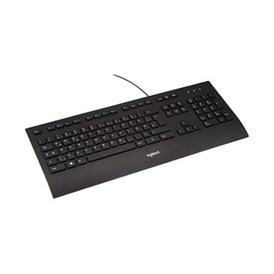 image Logitech K280e Pro Clavier Filaire Business pour Windows/Linux/Chrome, Plug-and-Play USB, Saisie Discrète, Taille Standard, Résistant aux Eclaboussures, Clavier QWERTZ Allemand - Noir