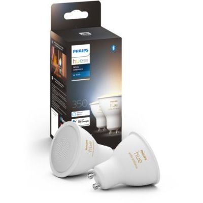 image Philips Hue White Ambiance Ampoules LED Connectées GU10 Compatible Bluetooth, pack de 2, fonctionne avec Alexa, Google Assistant et Apple Homekit
