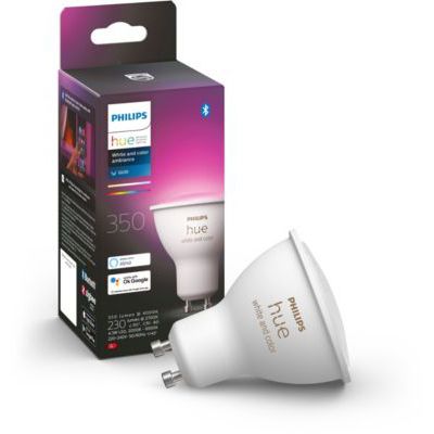 image Philips Hue Connectée White & Color Ambiance, Ampoule LED GU10, Compatible Bluetooth, fonctionne avec Alexa, Google Assistant et Apple Homekit