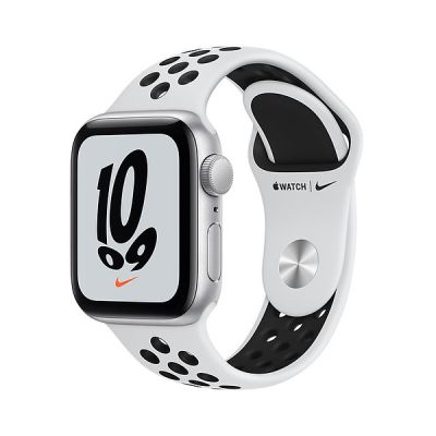 image Apple watch Apple Nike SE GPS, 40mm boitier aluminium argent avec bracelet sport noir