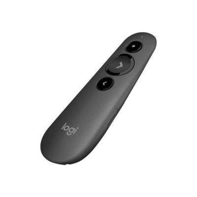 image Logitech R500 Télécommande de Présentation sans Fil, 2,4 GHz et Bluetooth avec Récepteur USB, Pointeur Laser Rouge, Portée de 20M, 3 Boutons, Compatible avec PC/Mac/Android/iOS - Noir
