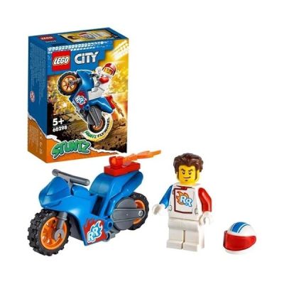 image LEGO 60298 City La Moto de Cascade Fusée, Jouet de Véhicule à Rétrofriction, Inclus Figurine Rocket Racer, pour Garçons et Filles Dès 5 Ans
