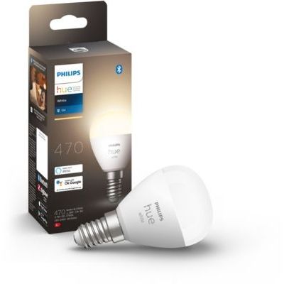 image Philips Hue White, ampoule LED connectée Luster E14, compatible Bluetooth, fonctionne avec Alexa, Google Assistant et Apple Homekit