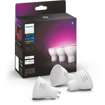 image Philips Lighting Hue White and Color Ambiance, ampoule LED connectées GU10 4.3W compatible Bluetooth, Lot de 3