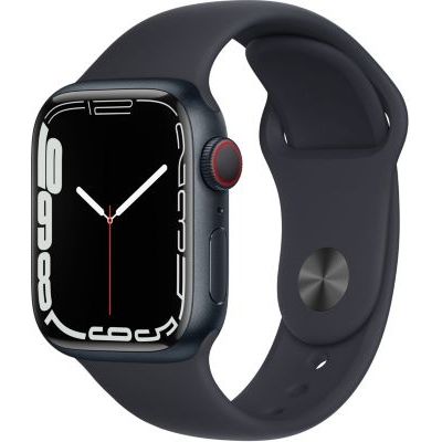 image Apple Watch Series 7 (GPS + Cellular) Boîtier en Aluminium Minuit de 41 mm, Bracelet Sport Minuit - Regular