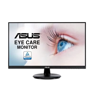 ASUS VA24DQ - Ecran PC 23,8" FHD - Dalle IPS - 16:9 - 75Hz - 5ms - 1920x1080 - 250cd/m² - DP, HDMI, VGA - Flicker Free - Filtres de lumière bleue - AMD FreeSync, Noir