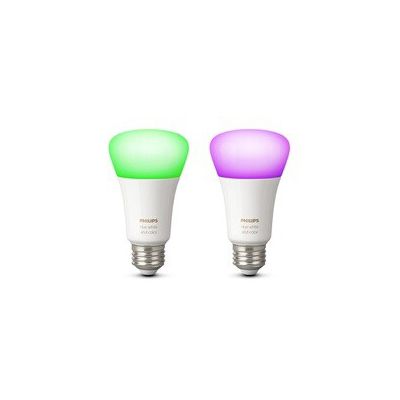 image Philips Hue White & Color Ambiance Ampoules LED Connectées E27, équivalent 60W, 800 lumen, Compatible Bluetooth, pack de 2, fonctionne avec Alexa, Google Assistant et Apple Homekit