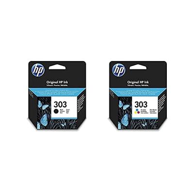image HP 303 Pack de 2 Cartouches d'encre Authentiques Noire/Trois Couleurs