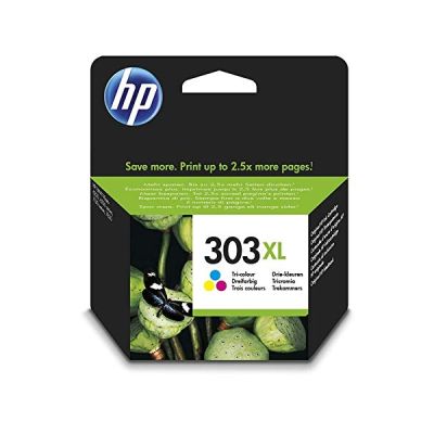 HP 303XL T6N03AE haut rendement, cartouche d'encre Authentique, imprimantes HP Tango et HP ENVY Photo, trois couleurs (Cyan, Magenta, Jaune)