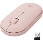 image produit Logitech M350 Pebble Souris Sans Fil, Bluetooth ou 2,4 GHz - Rose