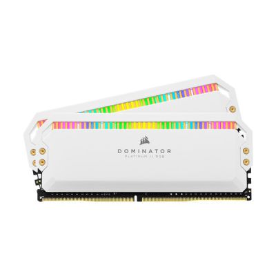 image RAM DDR4 Corsair Dominator Platinum RGB Blanc - 32 Go (2 x 16 Go) 3200 MHz - CAS 16