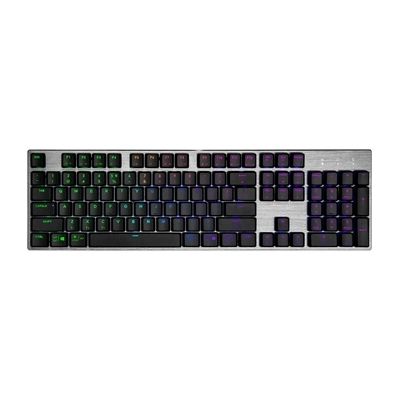 image Cooler Master SK653 Clavier Mécanique Sans Fil AZERTY FR, Hybride Bluetooth/Filaire, Pleine Taille, Touches Flottantes Low Profile, Red Switches, Rétroéclairage RGB, Compatible PC & MacOS, Gris Métal