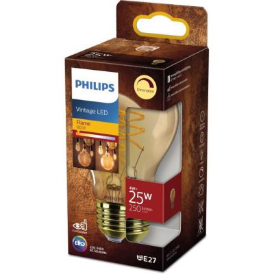 image PHILIPS Ampoule LED Standard E27 - 25W Blanc Chaud Ambré - Compatible Variateur - Verre