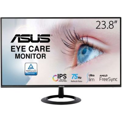 image ASUS VA24EHE - Ecran PC 23,8" FHD - Dalle IPS - 16:9 - 75Hz - 1920x1080 - 250cd/m² - HDMI, DVI et VGA - Adaptive Sync - Technologie ASUS Eye Care, Noir