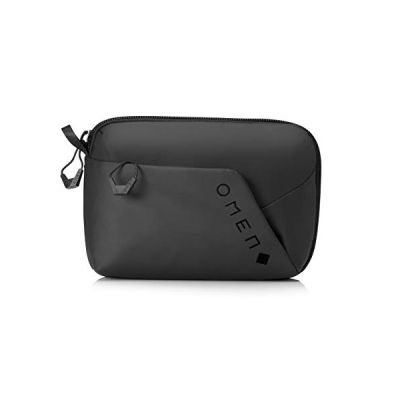 image HP - Gaming Pouch, Transceptor Pochette pour Accessoires PC, Poches Organiseur, matériau imperméable et Robuste, Logo OMEN, Noir Mixte, Taille Unique