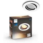 image produit Philips Hue White Ambiance MILLISKIN Spot encastré carré 1x5.5W extension - Chrome (télécommande non incluse), compatible Bluetooth, fonctionne avec Alexa, Google Assistant et Apple Homekit
