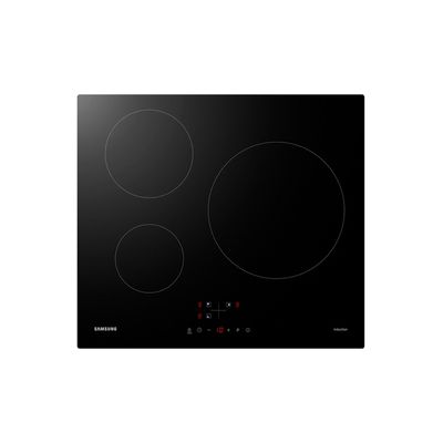 image SAMSUNG NZ63M3NM1BB/UR Plaque de cuisson induction - 3 zones - 7200 W - L59 x P57 cm - Revêtement verre - Noir