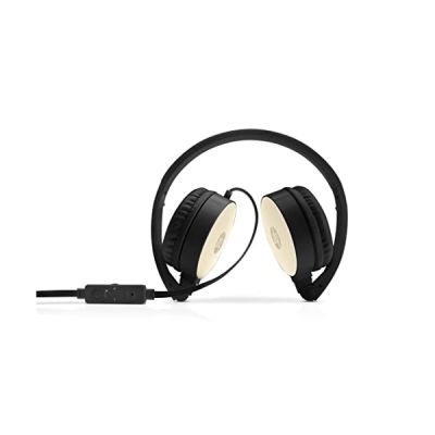 HP H2800 - Casque Audio Filaire avec Microphone (Tablette, Smartphone, Ordinateur Portable) - Noir/Or