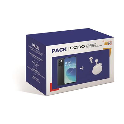 image [Pack] Smartphone Oppo Reno 6 128Go Noir + Ecouteurs sans fil ENCO AIR