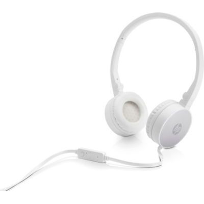 HP H2800 - Casque Audio Filaire avec Microphone (Tablette, Smartphone, Ordinateur Portable) - Blanc/Argent