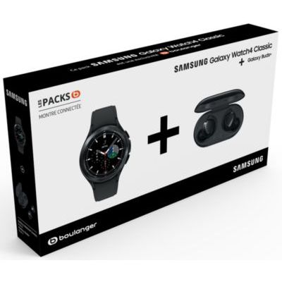 image [Pack] Montre connectée Samsung Watch4 Classic Noir 46mm + Ecouteurs Buds+ Noir