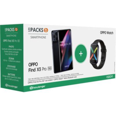 image [Pack] Smartphone Oppo Pack Find X3 Pro 256Go Noir 5G + Oppo Watch 46mm