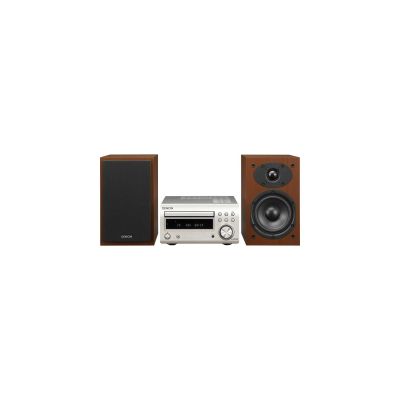 image Chaîne Hi-Fi Denon D-M41 DAB Silver avec enceintes Merisier
