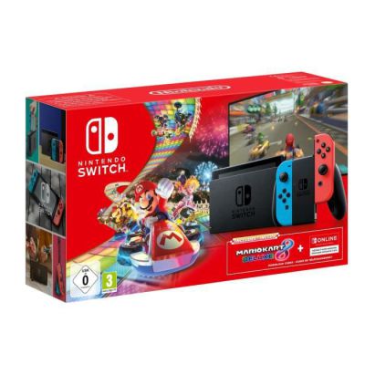 image Console Nintendo Switch Mario Kart 8 Deluxe (Code de telechargement du jeu & Abonnement de 3 mois Nintendo Switch Online)