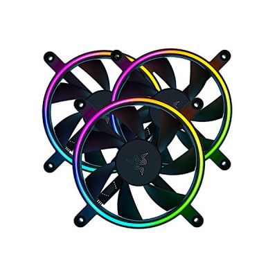 image Razer Kunai Chroma-Hydraulic RGB LED PWM Performance Fan (120mm)- Ventilateurs hydrauliques aRGB PC (connectez jusqu’à 8 ventilateurs, prise en charge du contrôleur de ventilateur PWN) 3 ventilateurs