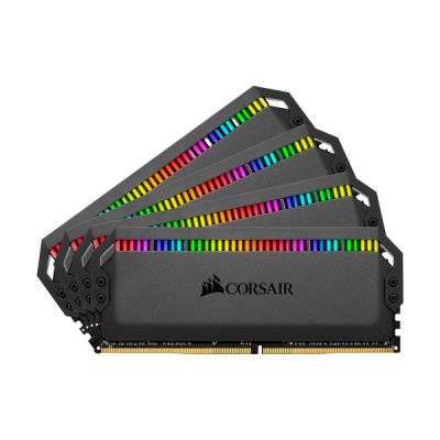 image Corsair Dominator Platinum RGB 128 Go (4x32 Go) DDR4 3600MHz C18 (12 LED RVB CAPELLIX Ultra-Lumineuses, système de Refroidissement DHX, Temps de réponse Courts) Mémoire de Bureau - Noir