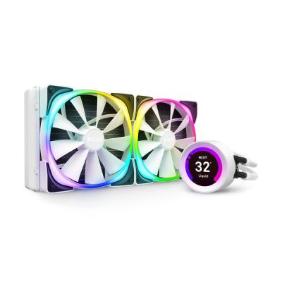 image NZXT Kraken Z63 RGB 280mm - RL-KRZ63-RW - AIO RGB CPU Liquid Cooler - Customizable LCD Display - Improved Pump - RGB Connector - Aer RGB 2 140mm Radiator Fans (2 Included) - White